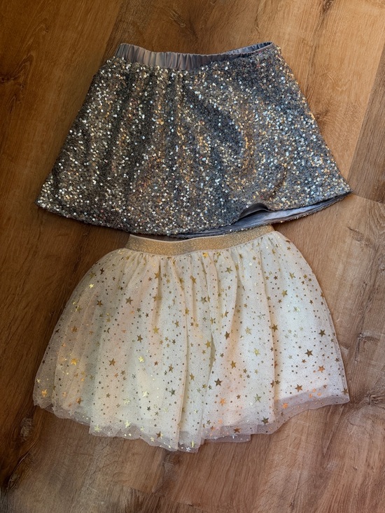 The Children's Place Other - 2 - Children's Place Silver Sequin & Gold Star Tulle Skirt Set size small 5-6